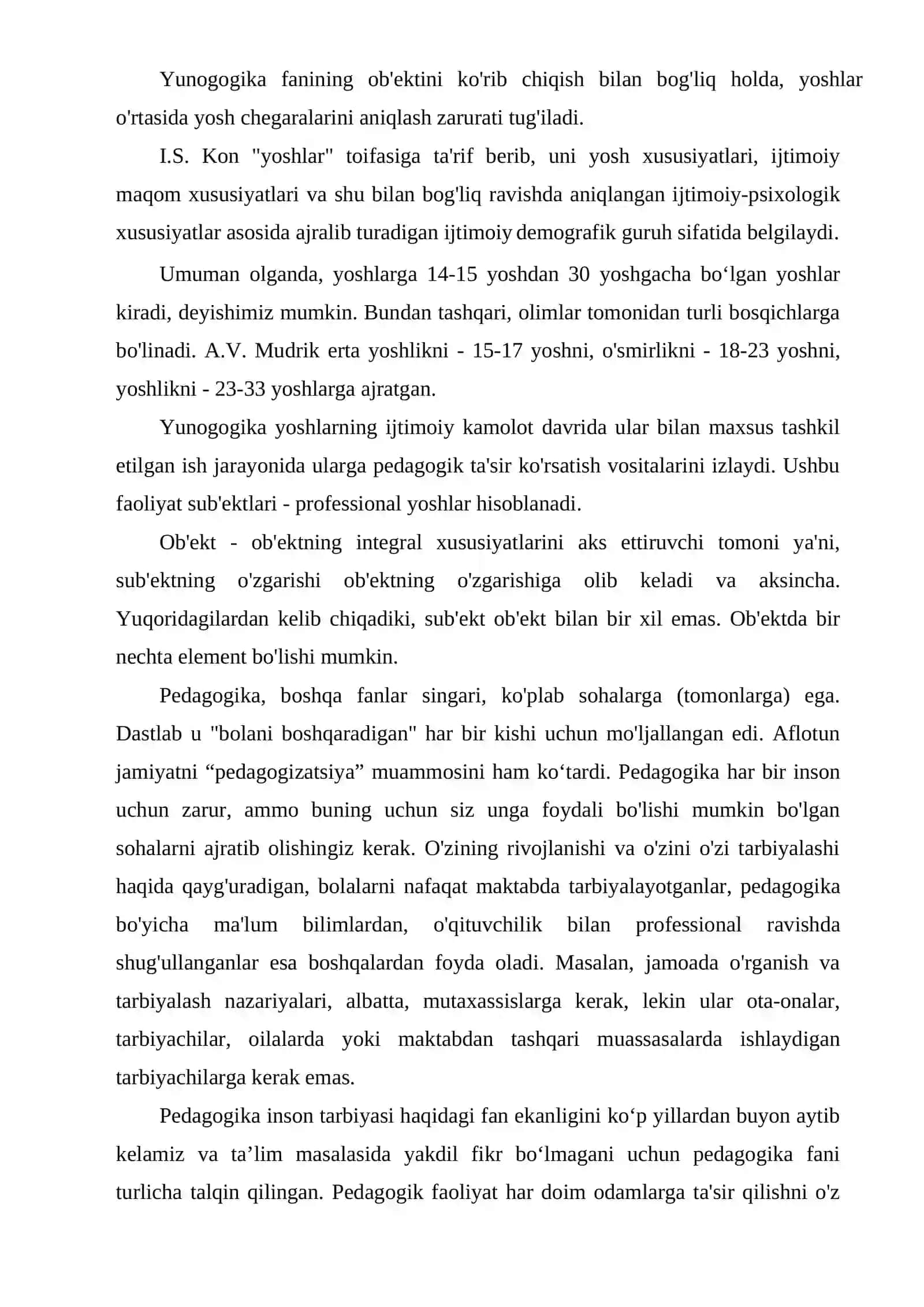 Yunogogika pedagogikaning mustaqil sohasi sifatida 2