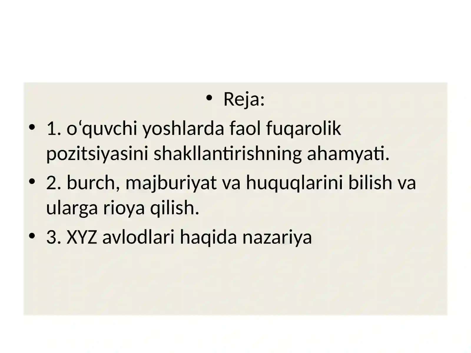 Umumta’lim maktablari yuqori sinflarida tarbiya fanidagi burch va ma'suliyat. 2