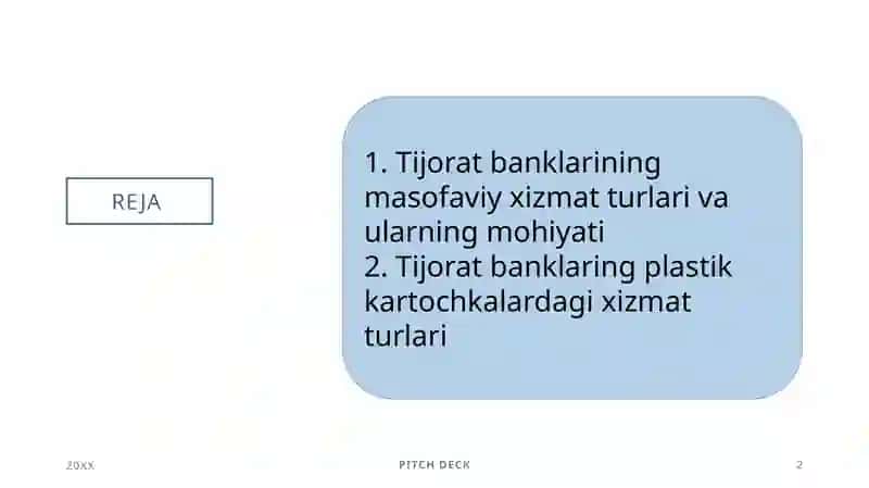 Tijorat banklarining yangi xizmat turlari 2
