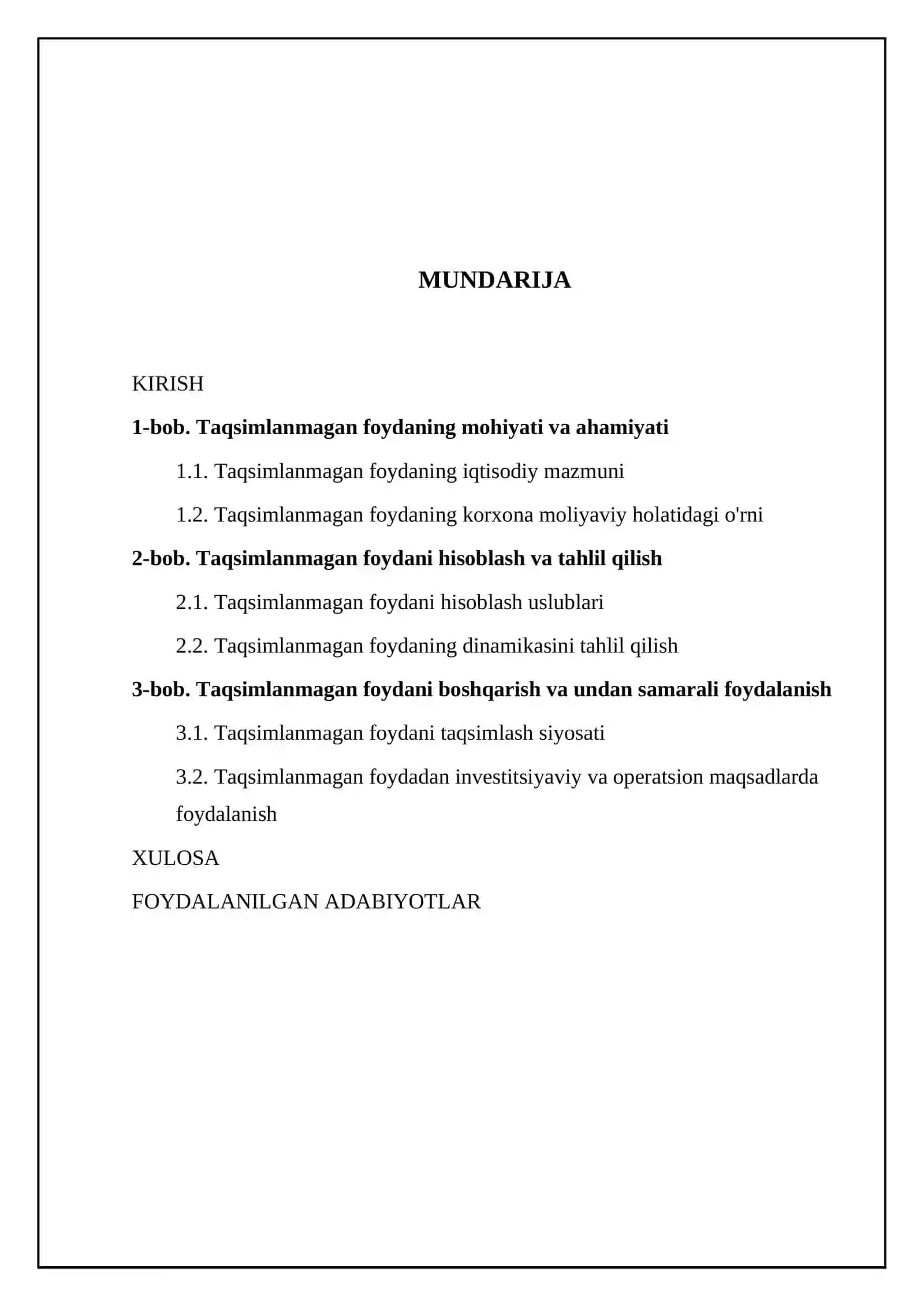 Taqsimlanmagan foyda 2