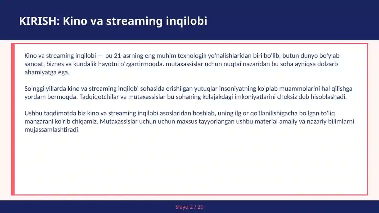 KINO VA STREAMING INQILOBI 2
