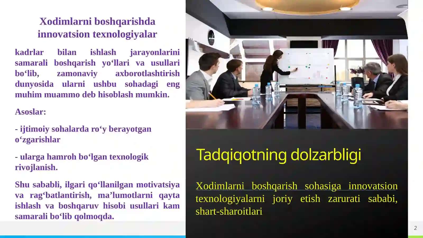 Xodimlarni boshqarish sohasida innovatsion texnologiyalar 2
