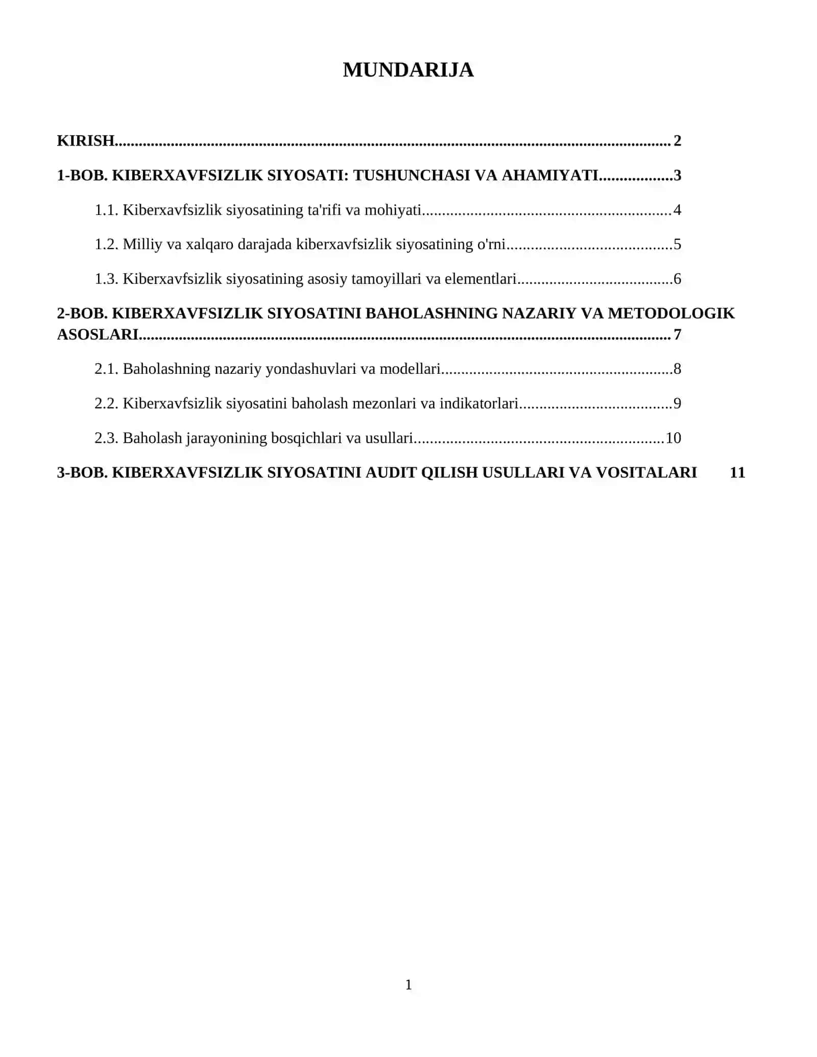 Kiberxavfsizlik siyosatini baholash va audit qilish usullari 2