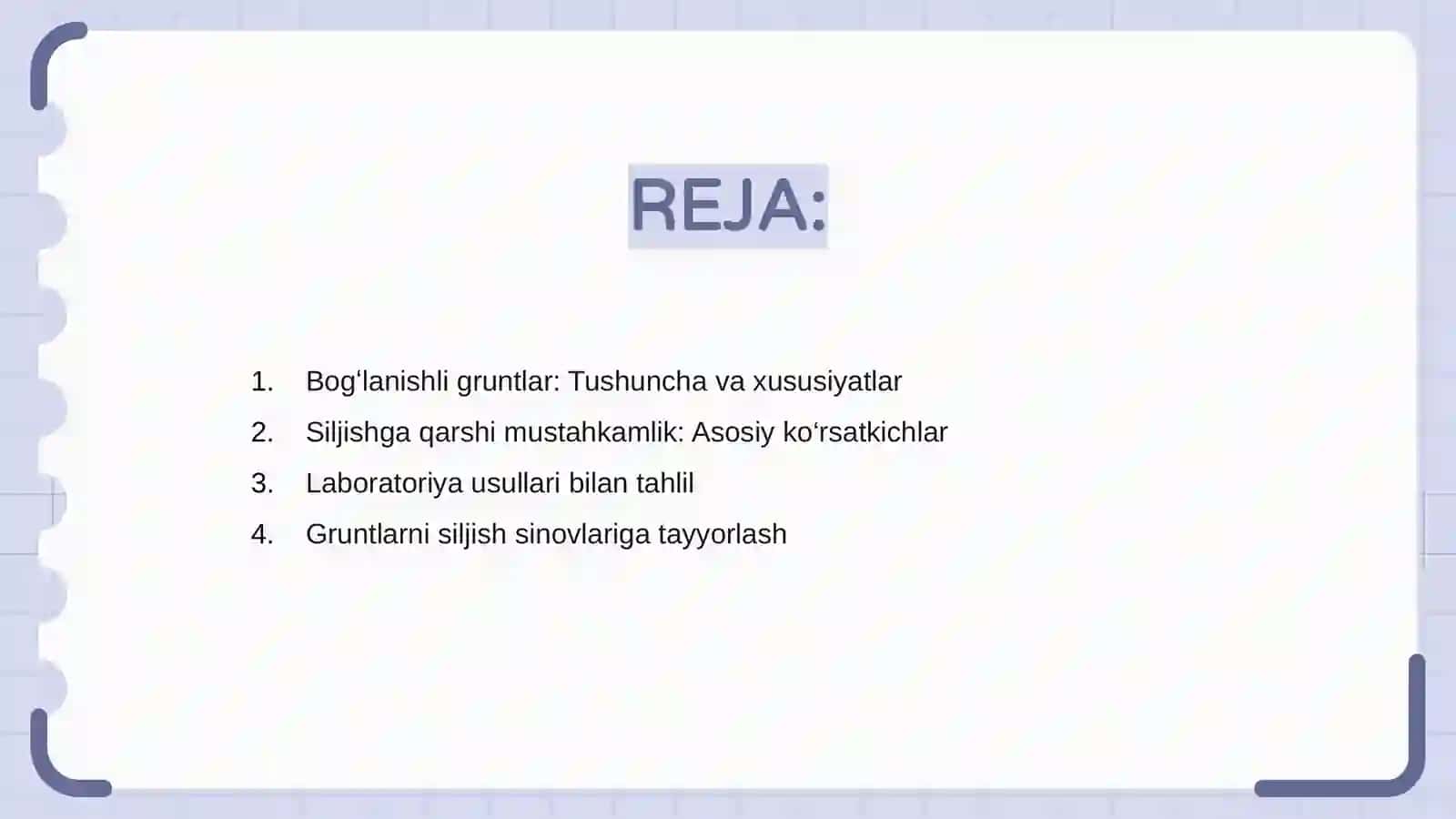 Bogʻlanishli gruntlarning siljishga qarshi mustahkamligini aniqlashga oid usullar 2