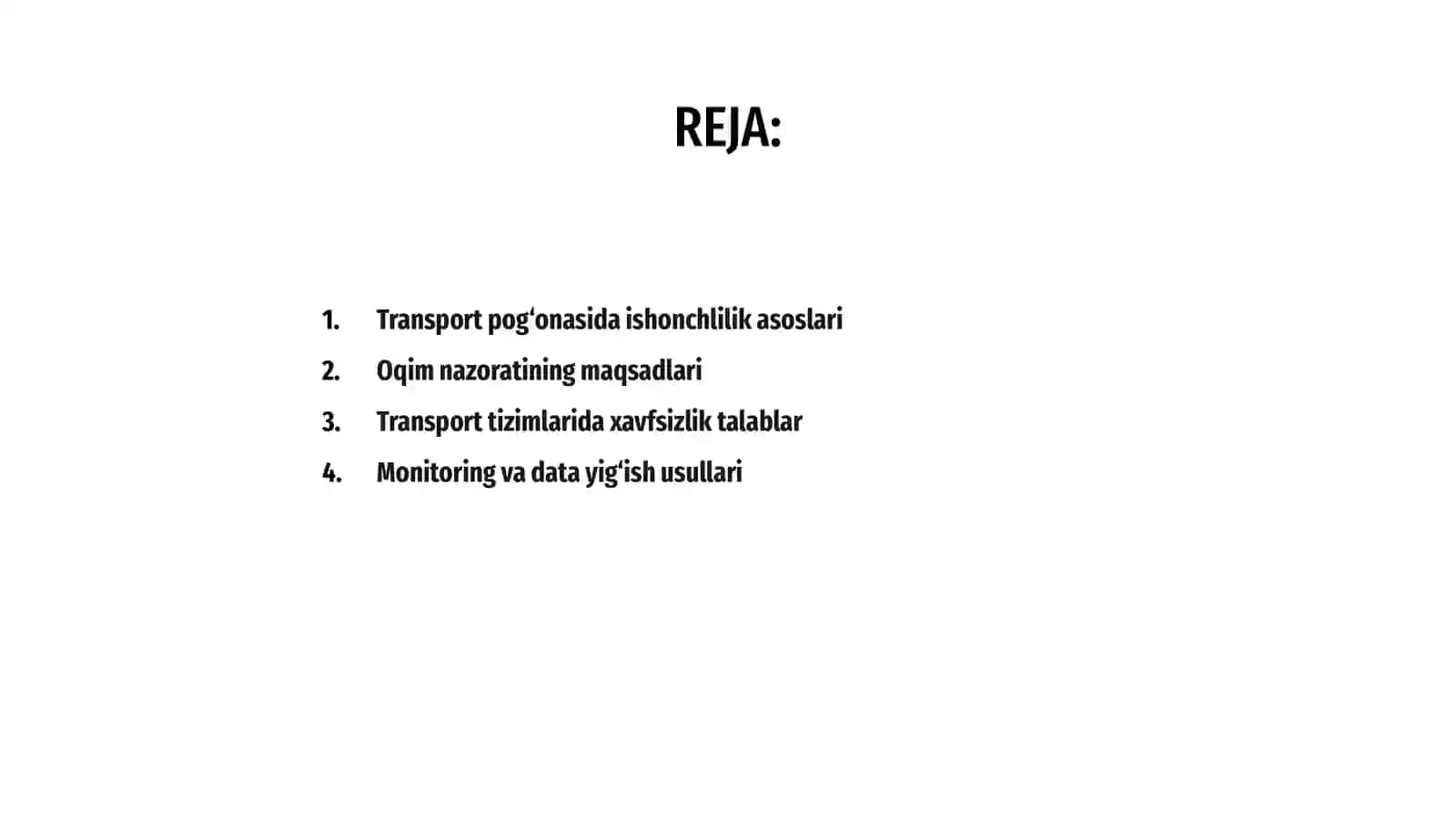 Transport pog‘onasida ishonchlilik va oqim nazorati 2