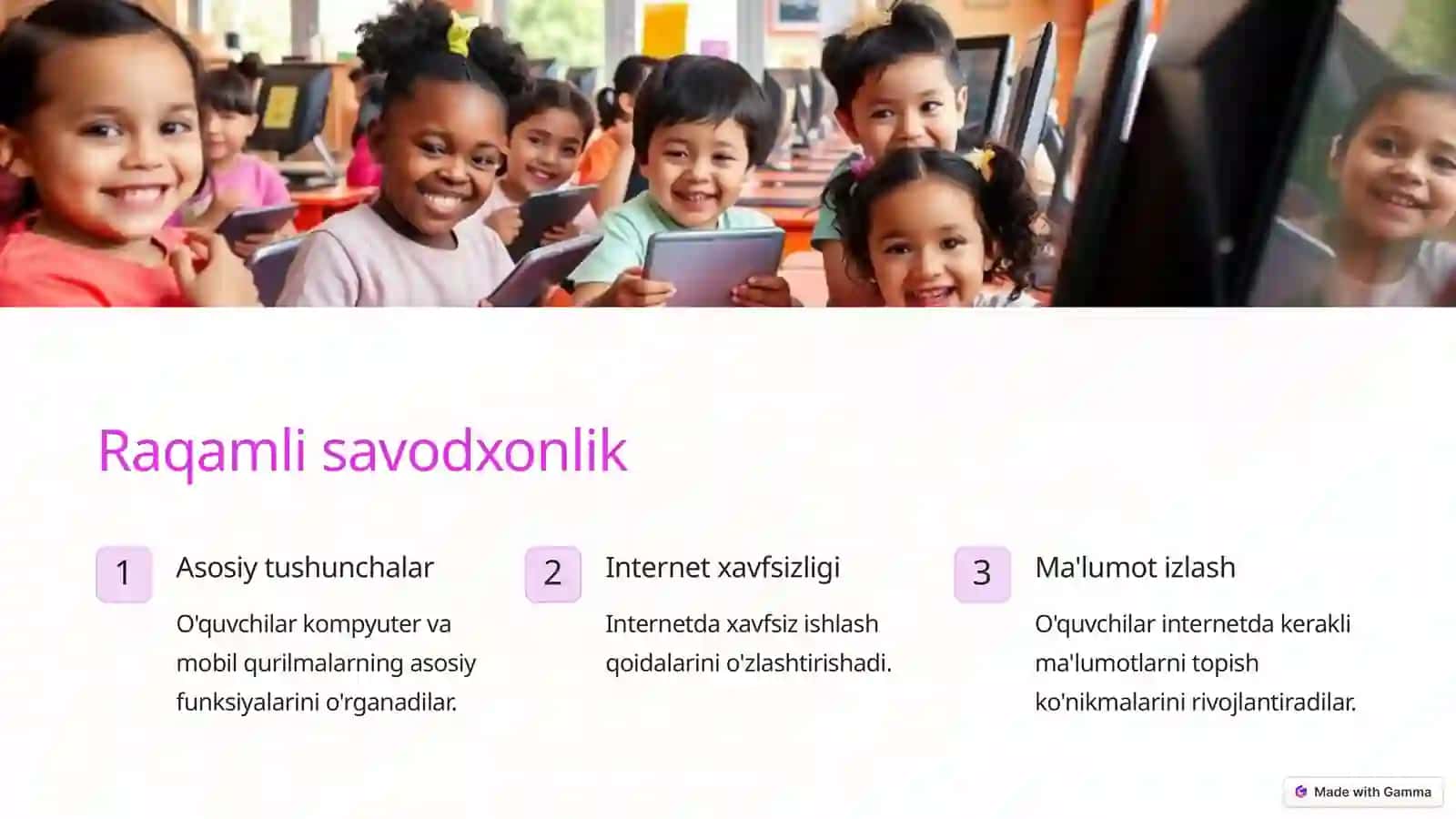 Boshlang'ich sinf texnologiya darslarining kompotensiyalari 2