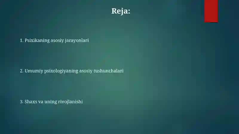 Umumiy psixologiya xaqida 2