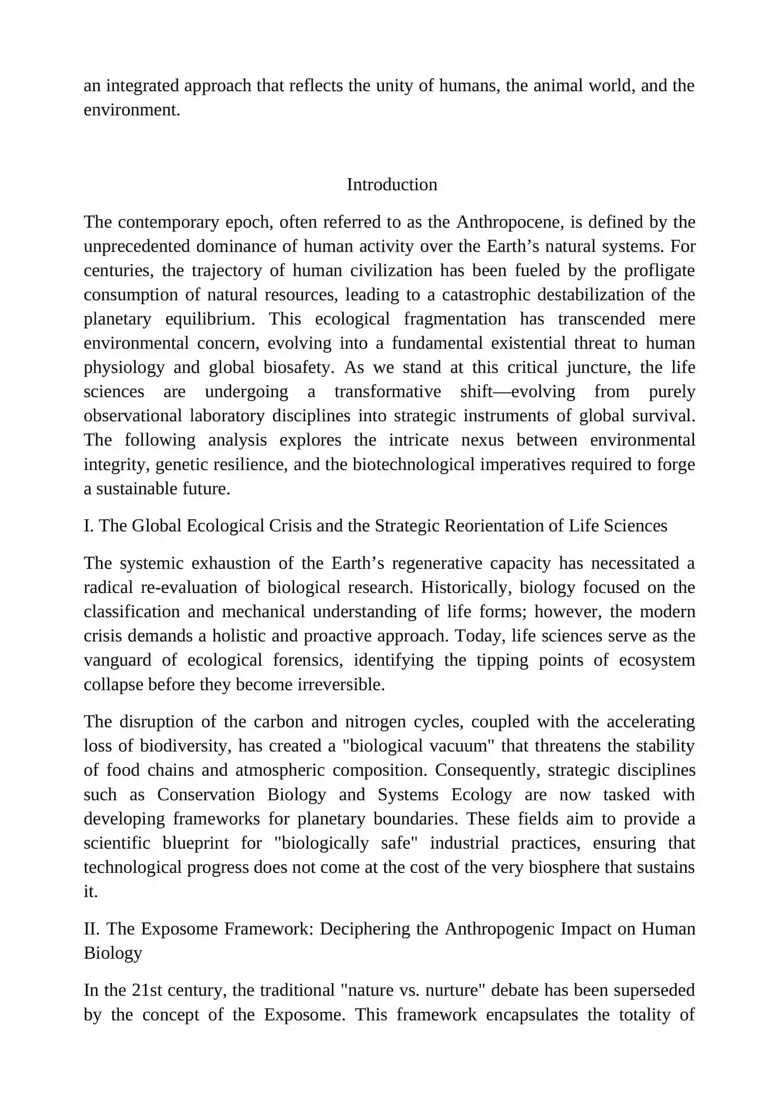 Health environment and life sciences 2