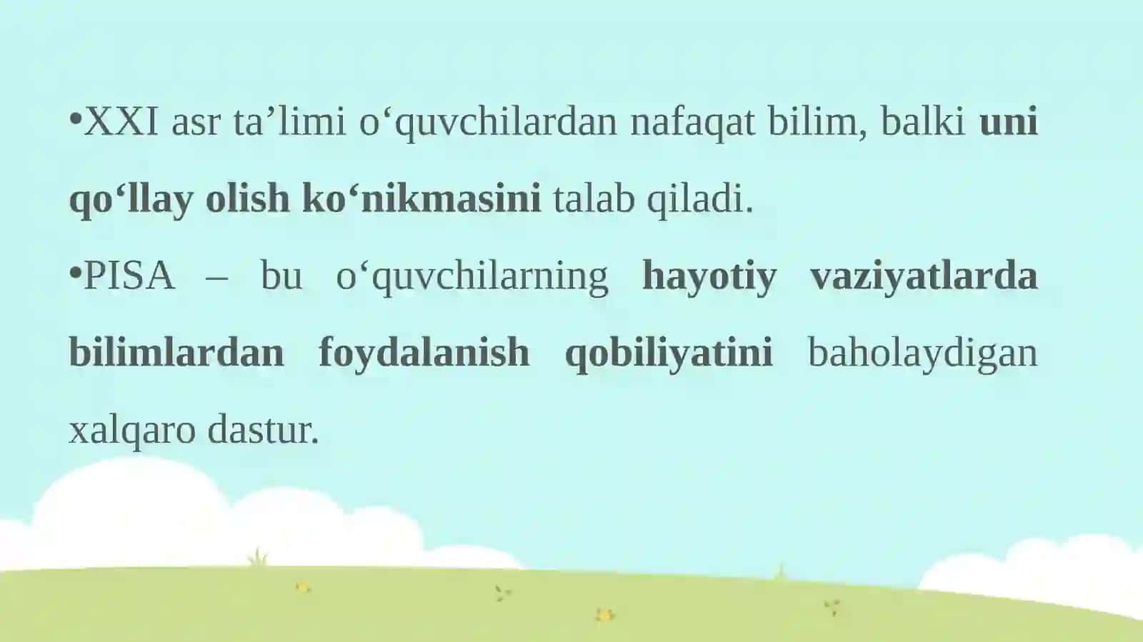 PISA topshiriqlari asosida o‘quvchilarni tanqidiy fikrlash ko‘nikmalarini rivojlantirish 2