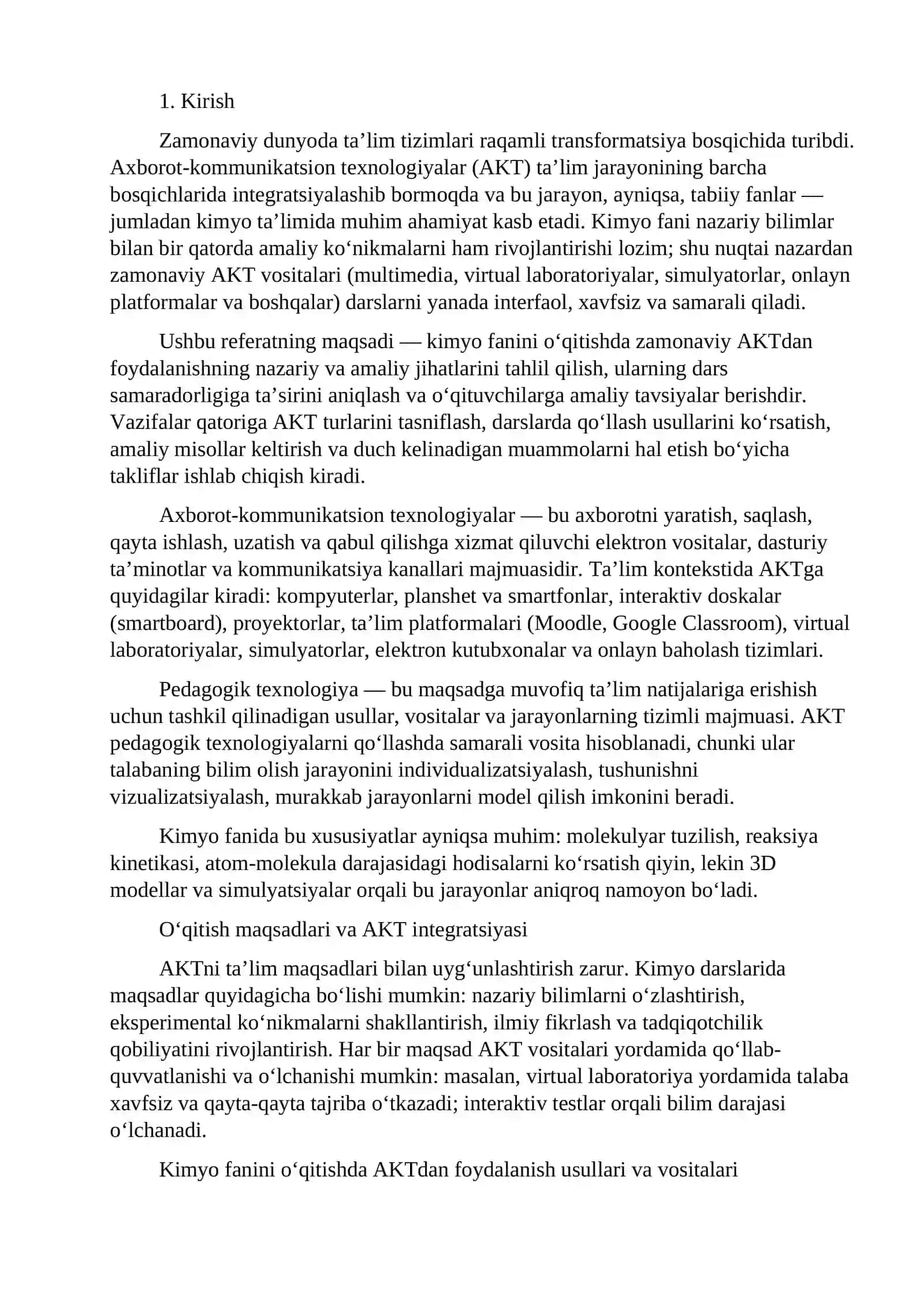 Zamonaviy axborot kammunikatsion texnologiyalardan foydalanish 2