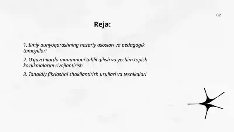 Ilmiy dunyo qarashni shakillantirish va o'quvchilarni aqliy tarbiyalash 2