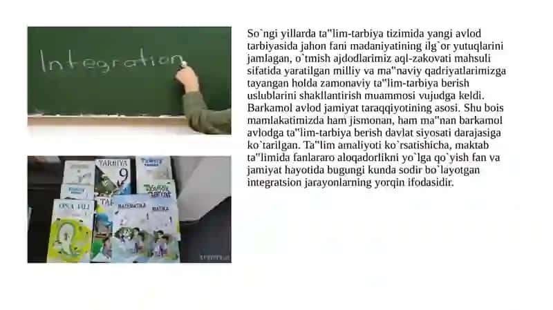 3-MAVZU:TEXNALOGIYA DARSLARIGA INTEGRATSION YONDASHUV 2