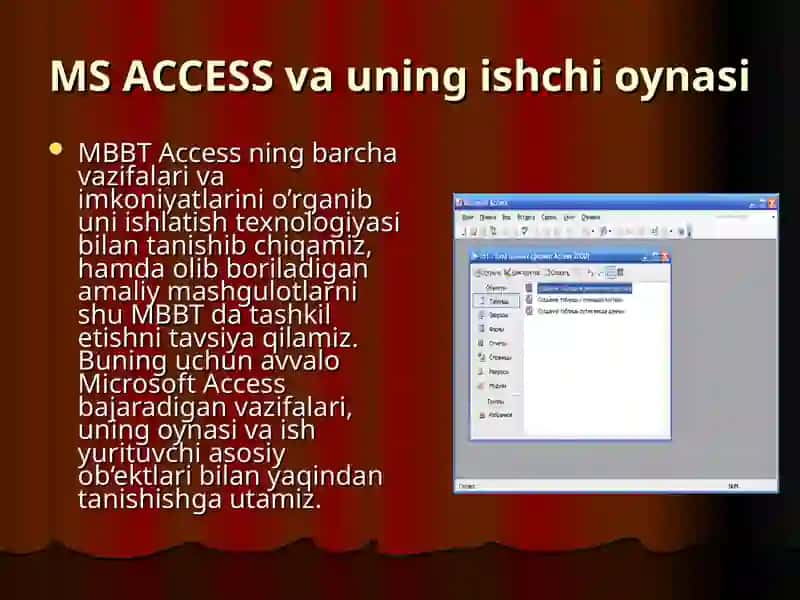 Microsoft ACCESS Dasturi 2
