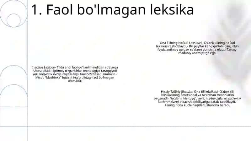 Ona Tilining Nofaol Leksikasi 2