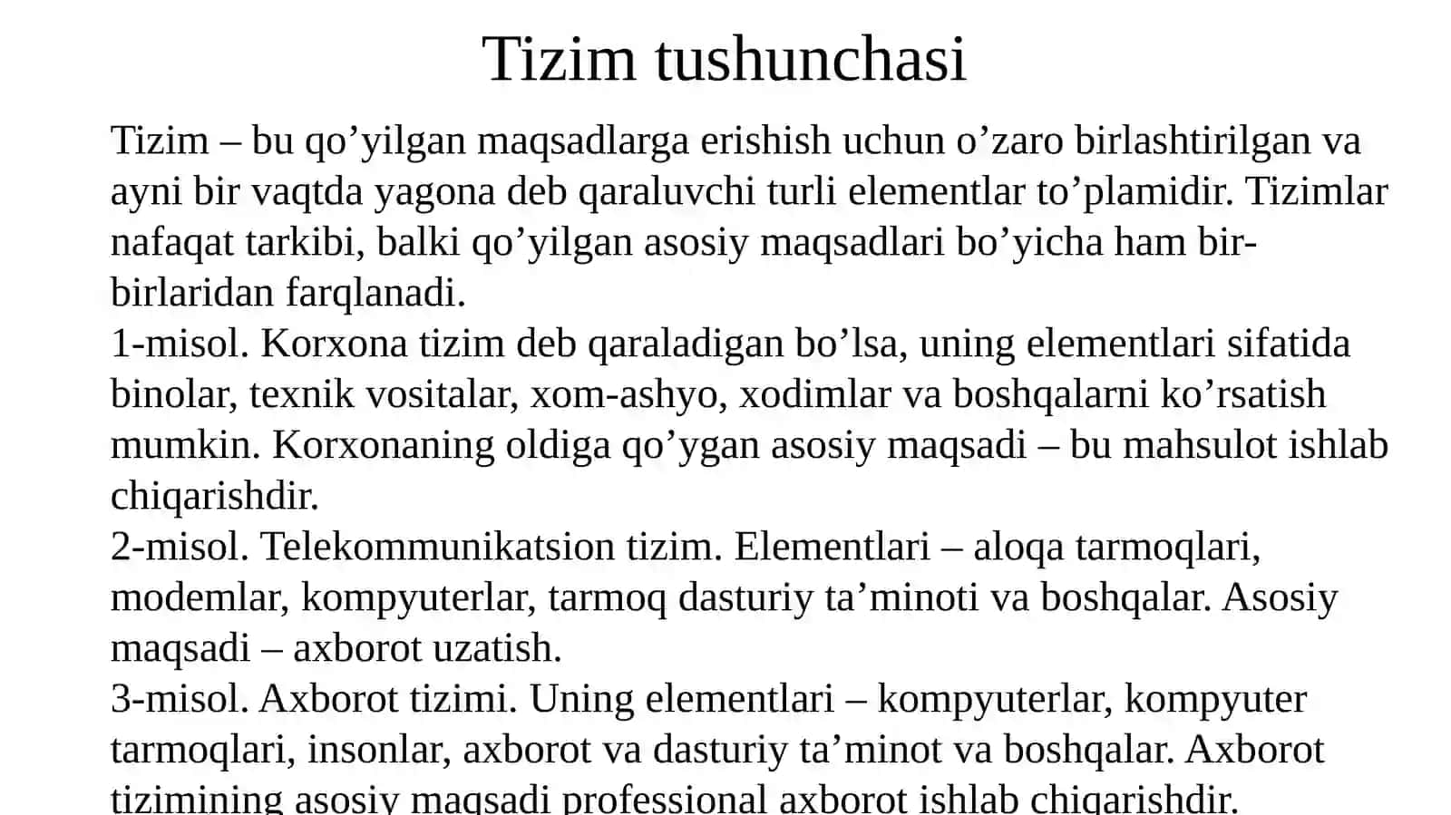 Axborot tizimlari va axborotlarni boshqarish 2