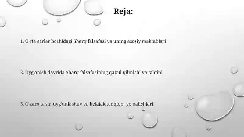 Ilk oʼrta asr Sharq falsafasi va uygʼonish davri 2