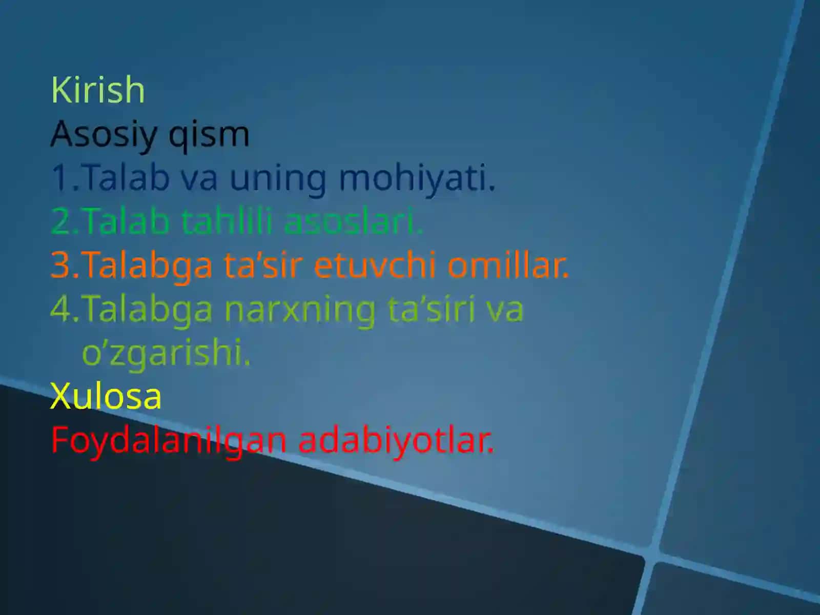 Talabning iqtisodiy mazmuni va uning xajmi g'atasiretuvchi omillar 2