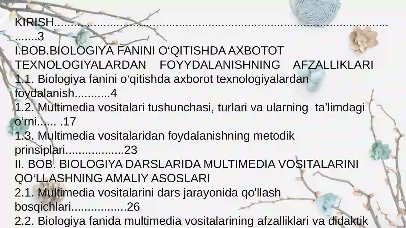 BIOLOGIYA FANINI O'QITISHDA MULTIMEDIA VOSITALARIDAN FOYDALANISH 2