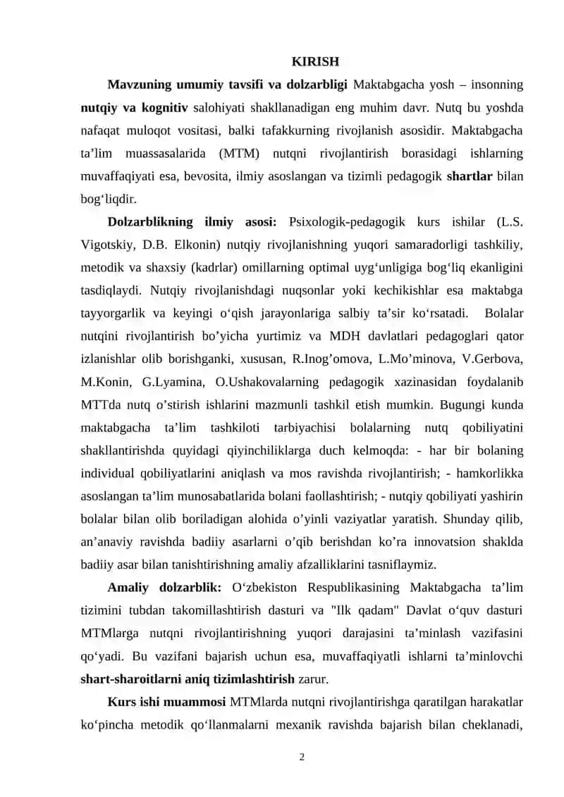 Nutqni rivojantirishning tashkiliy-pedagogik shartlari 2