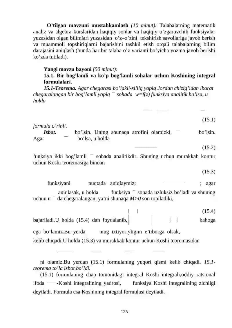 Koshining integral formulalari 2
