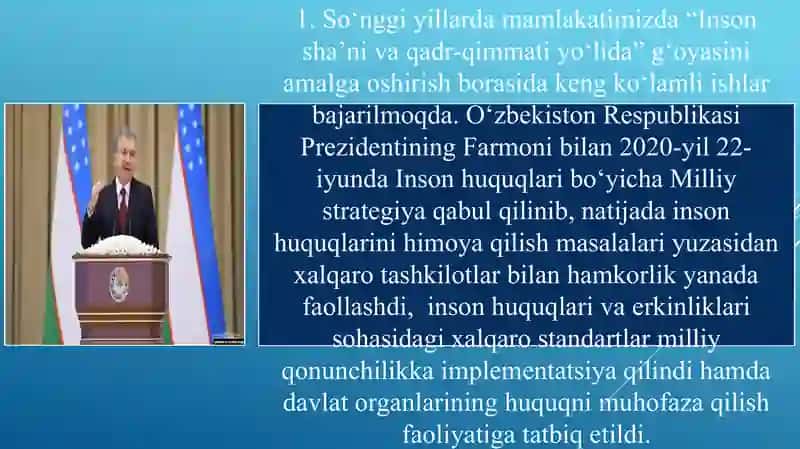 O‘zbekistonda inson huquqlari va erkinliklari kafolatining yaratilishi 2