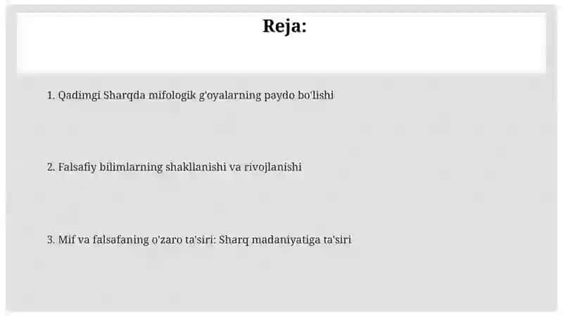 Qadimgi Sharqda mifologik g'oyalarning paydo bo'lishi 2