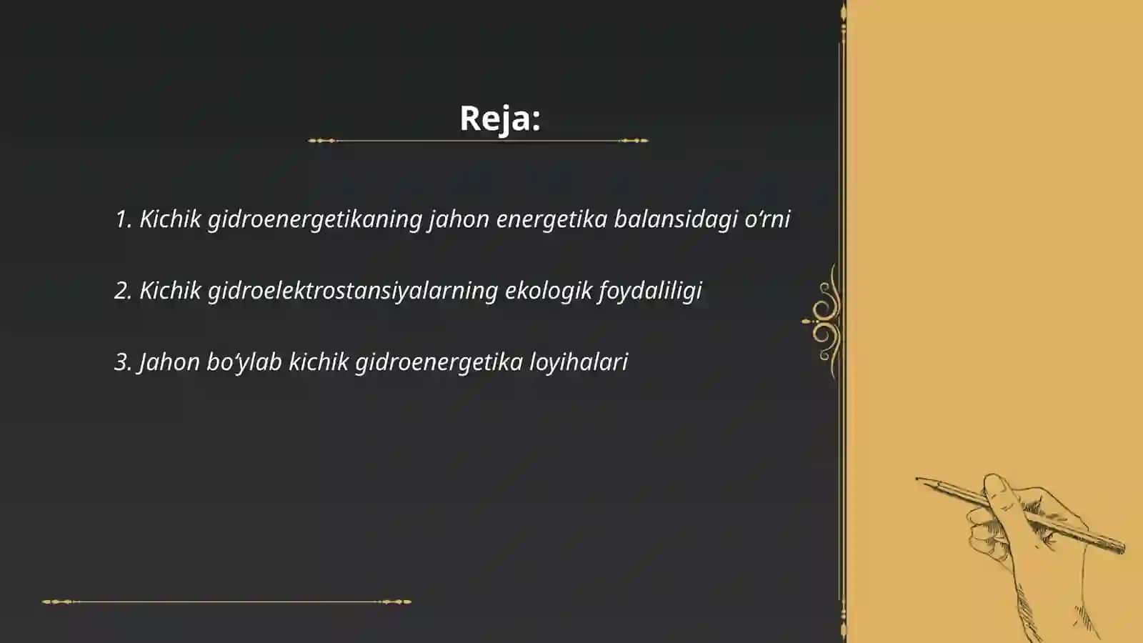 JAHON ELEKTRENERGETIKA TARMOG'IDA KICHIK GIDROENERGETIKANING O'RNI 2