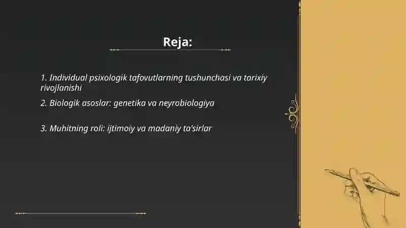 Individual psixologik tafovutlarning umumiy va maxsus nazariyalari 2