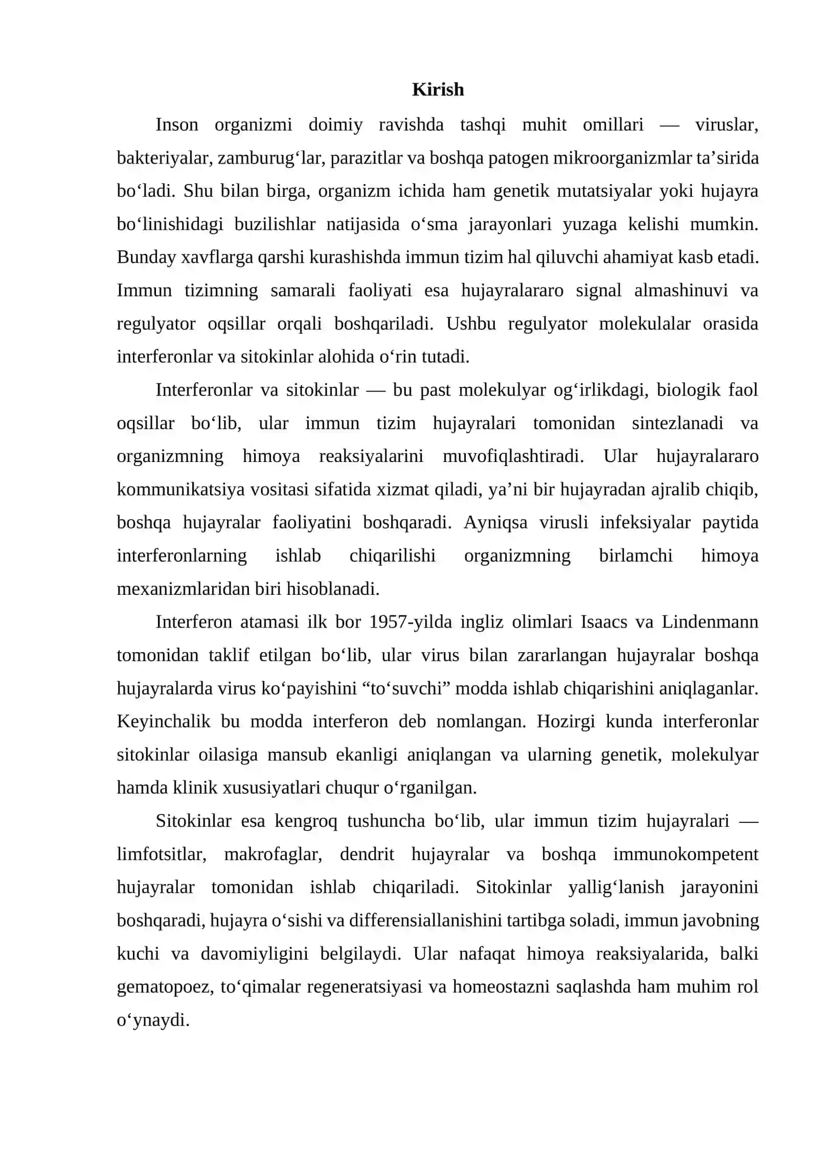 Interferon va Sitokenlar sintezlanishi ta'sir mexanzmi 2