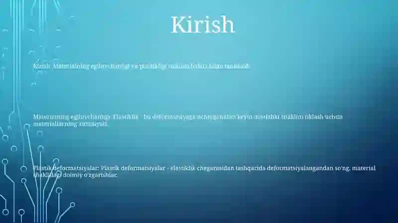 Materiallarning Yoyiluvchanligi Va Plastik Deformatsiyalar To‘G‘Risida Tushunchalar 2