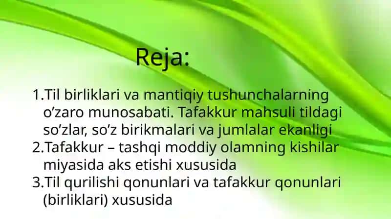 Til va Tafakkur munosabati 2