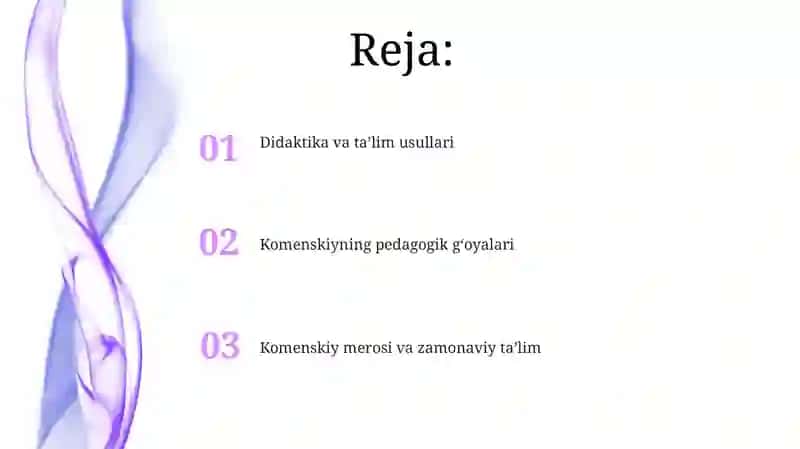 Komenskiyning pedagogik nazariyasi 2