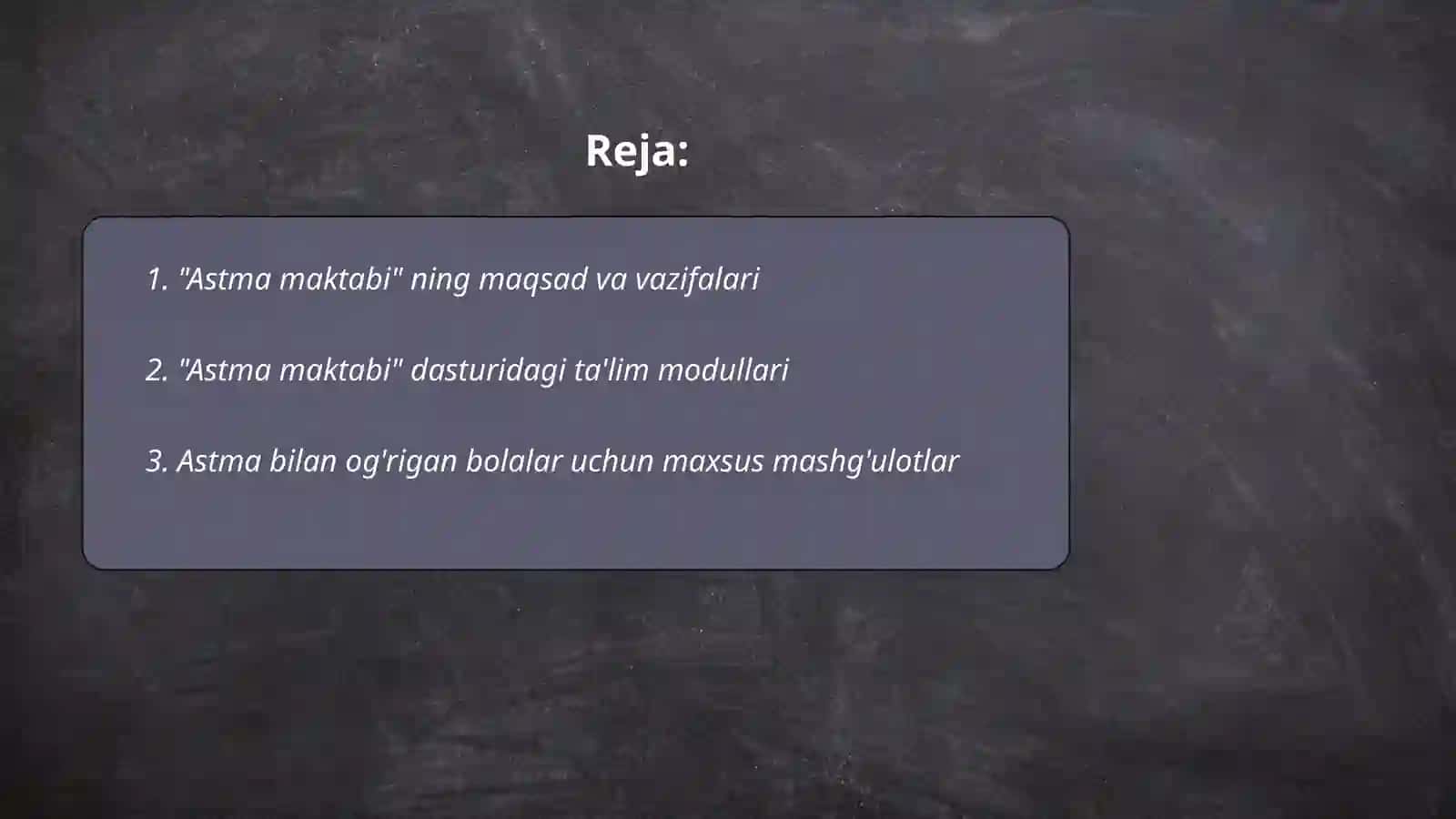 O’zbekistonda “astma maktabi” 2