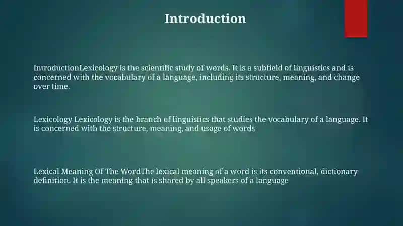 Lexicology. Lexical Meaning Of The Word 2