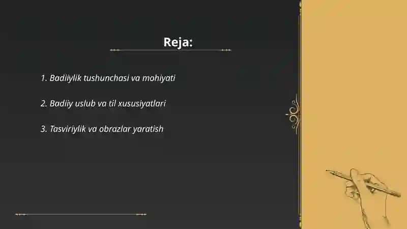 Badiiylik belgilari va xususiyatlari 2