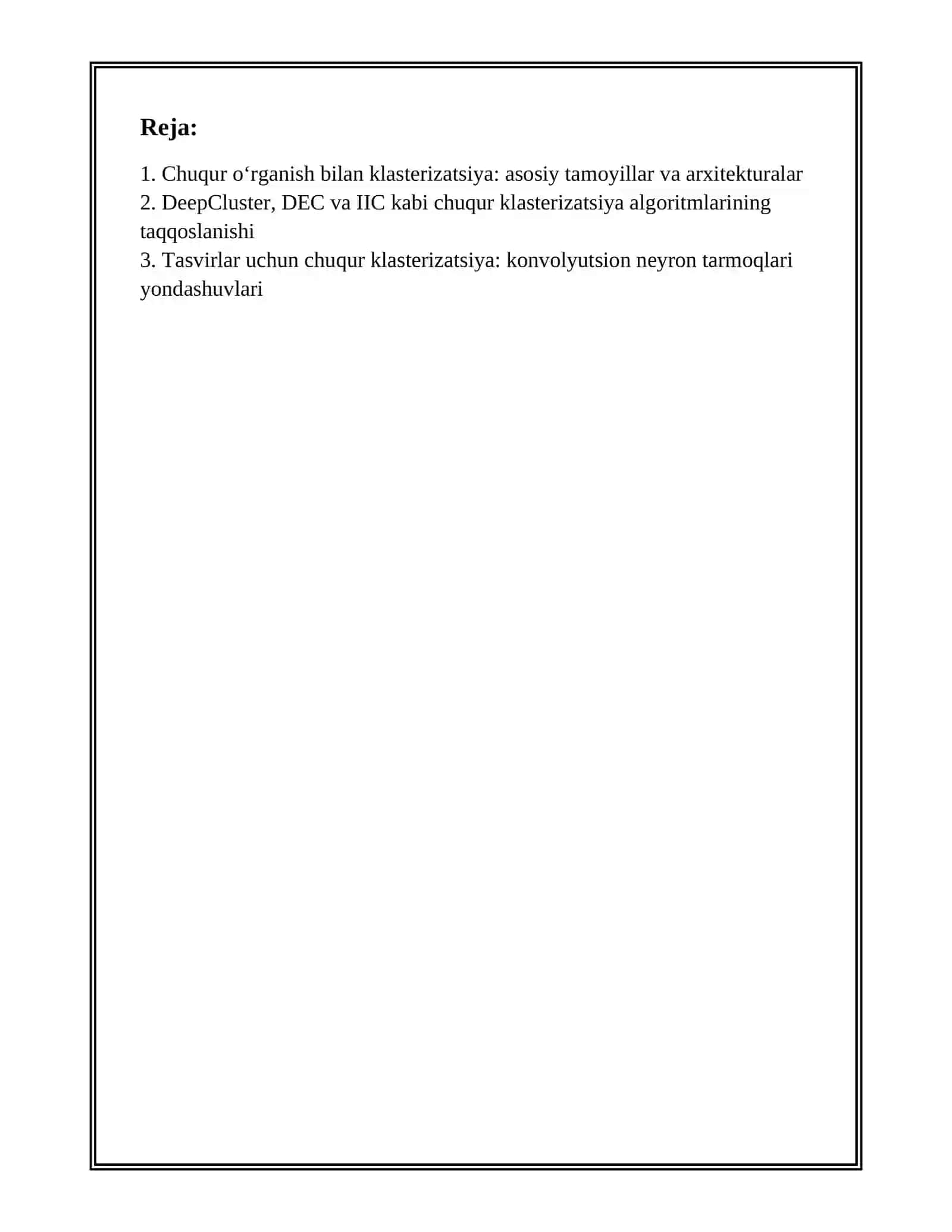 Chuqur o‘rganish bilan klasterizatsiya: asosiy tamoyillar va arxitekturalar 2