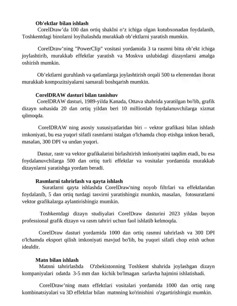 CorelDraw dasturi bilan tanishish 2