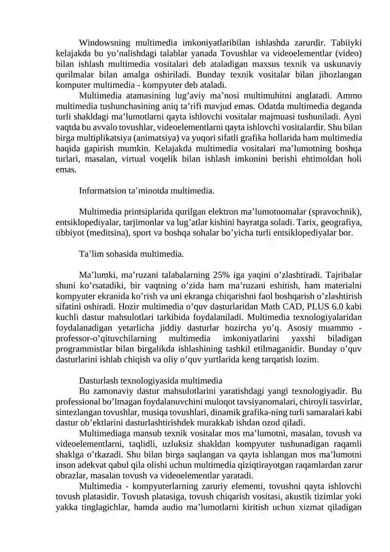 Multimedia texnologiyalari 2