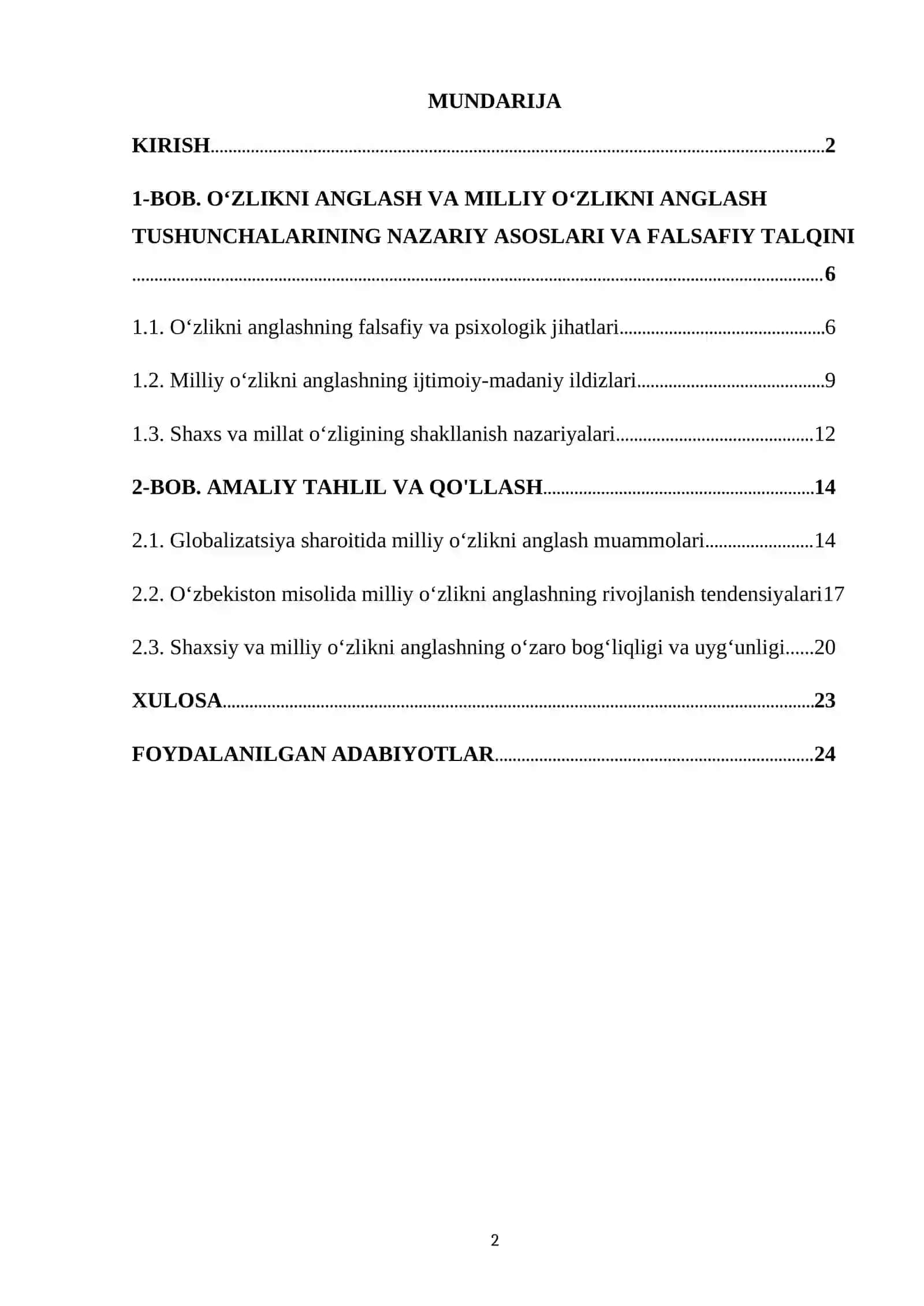 O'zlikni anglash milliy o'zlikni anglash tushunchalarining mazmun va moxiyati 2