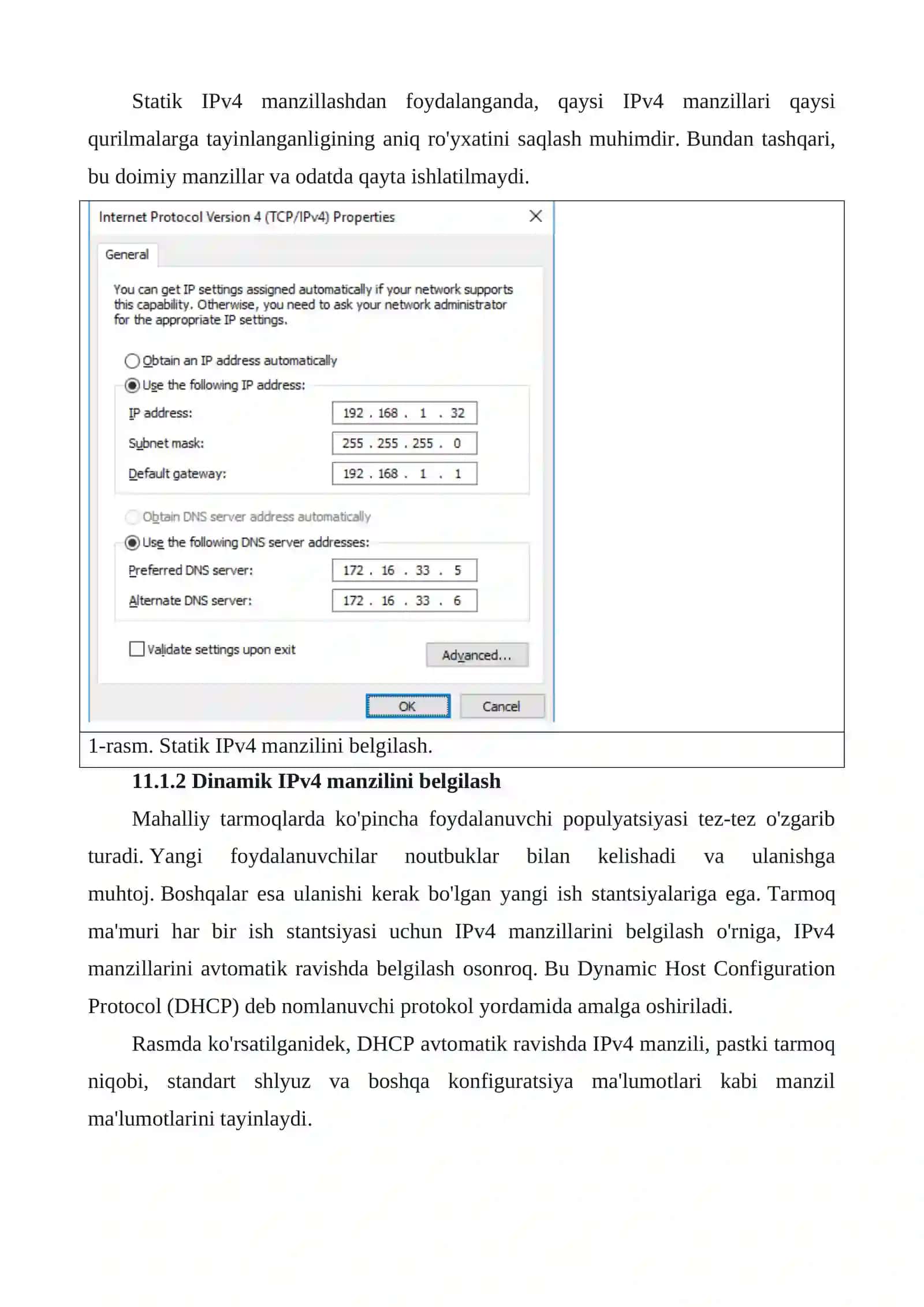 DHCP bilan dinamik manzillash 2