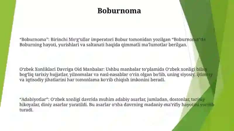 O'Zbek Xonliklari Davriga Oid Manbalar Va Adabiyotlar 2