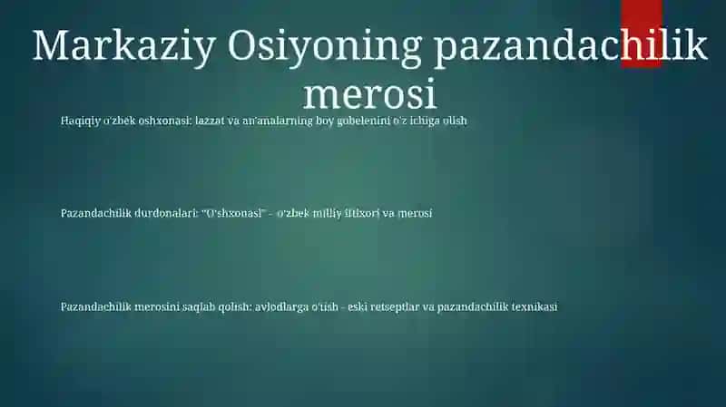 O'Zbek Oshxonasi Millat Durdonasi 2