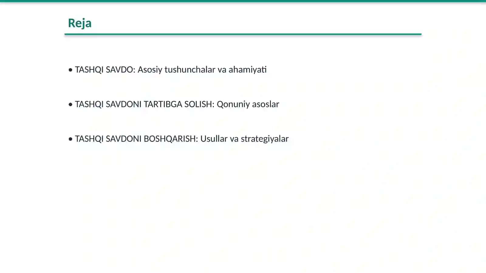 TASHQI SAVDONI DAVLAT TOMONIDAN TARTIBGA SOLISH VA BOSHQARISH YO‘LLARI 2