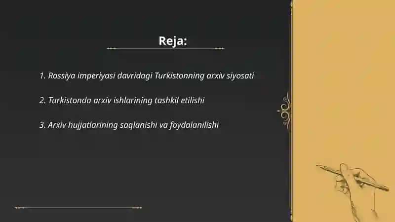 Rossiya imperiyasi davridagi Turkistonning arxiv siyosati 2