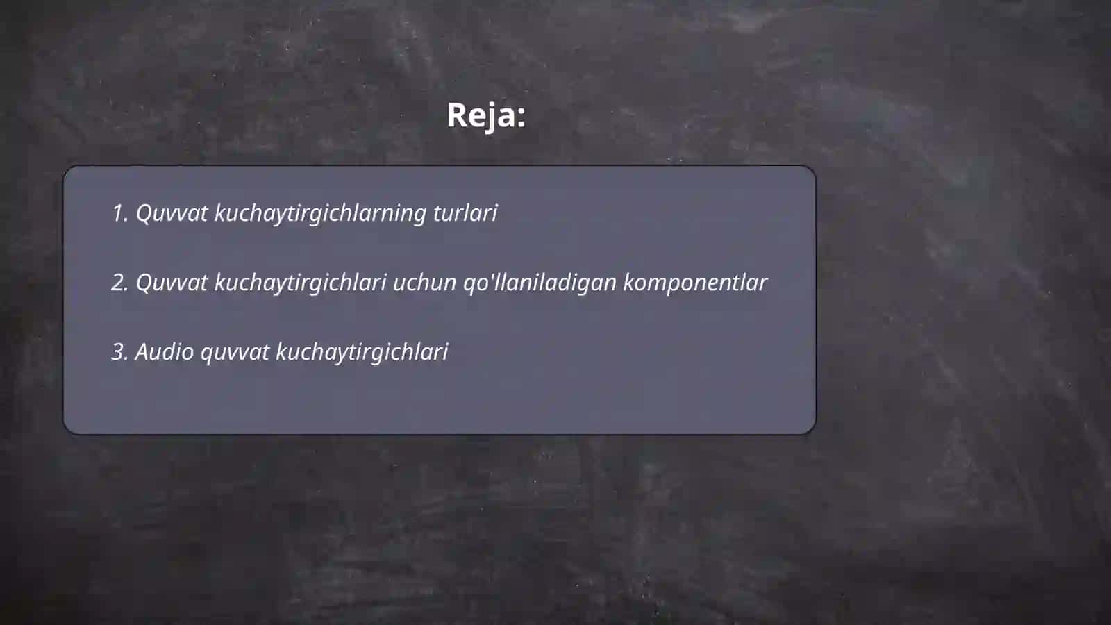 Quvvat kuchaytirgichlari 2