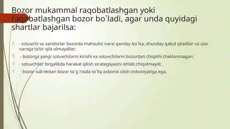 Qisqa muddatli oralig`da bozor 2