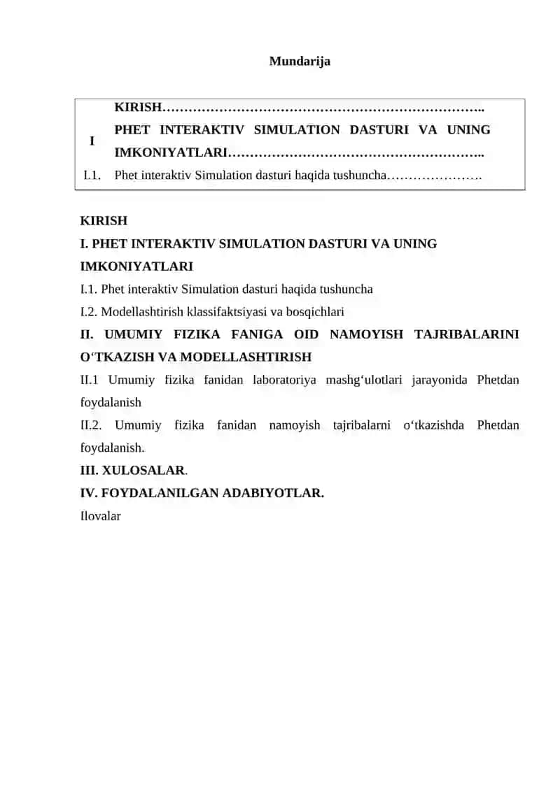 Phet programmasidagi fizika faniga oid namoyish tajribalarini o'tkazish va modellashtirish imkoniyatlari 2