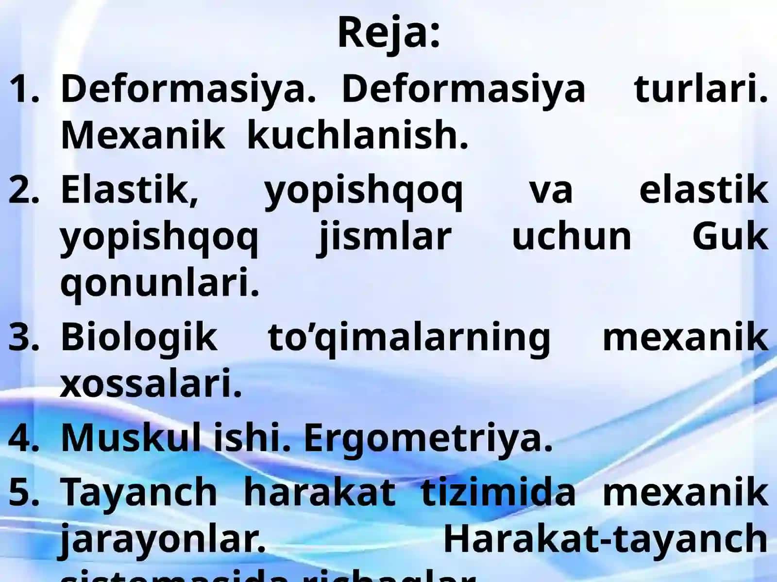 QATTIQ JISMLAR VA BIOLOGIK TO`QIMALARNING MEXANIK XOSSALARI 2