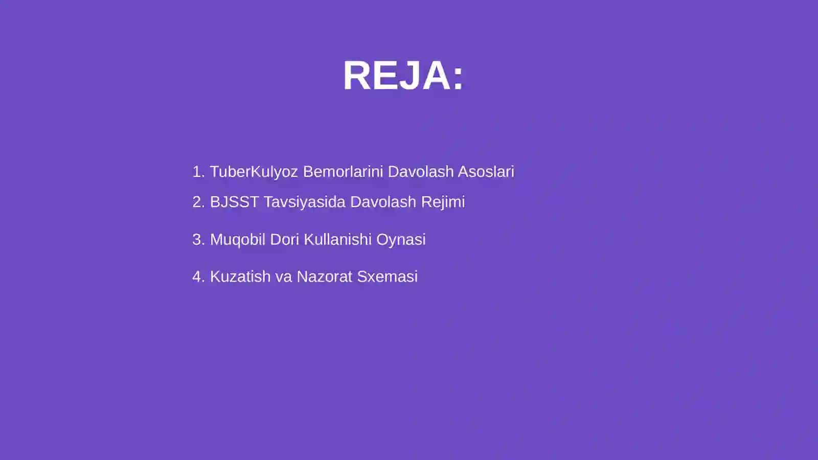 BJSST tavsiyasiga ko'ra tuberkulyoz bemorlarini davolash va kuzatish sxemalari 2