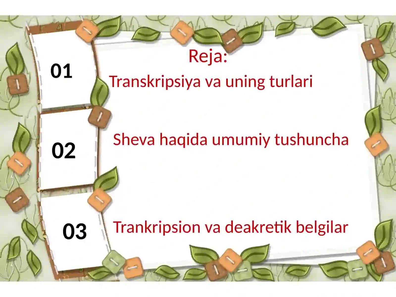 Shevalarni oʻrganishda transkripsiyadan foydalanish 2